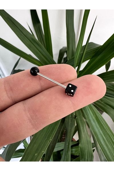 Karınca Piercing Black or White Dice Tongue Piercing - Ant Piercing