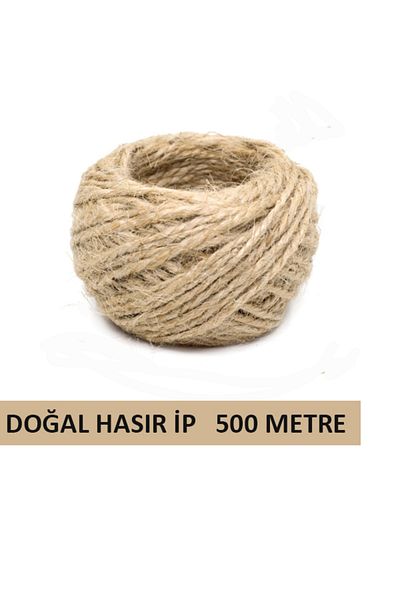 OLİ Art 100 Meters 5 Pieces Natural Thread - Wicker Jute Thread Packaging and Gift Packaging