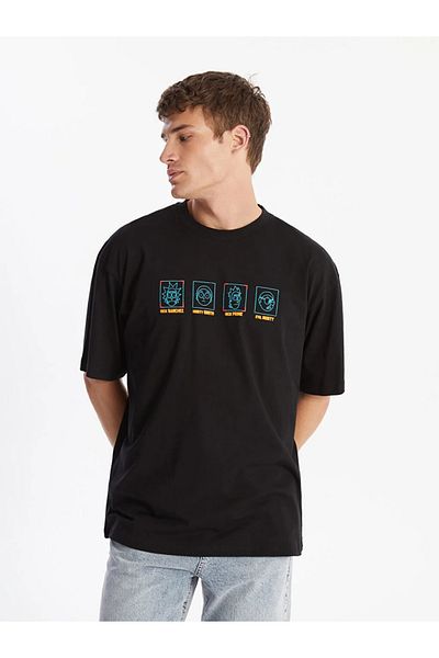 LC Waikiki Ανδρικό μπλουζάκι Rick and Morty Printed XSIDE - Crew Neck, κοντομάνικο BayQ
