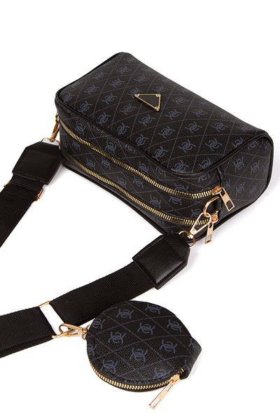 Adelina Bags Γυναικεία τσάντα ώμου με σχέδια - με πορτοφόλι, χιαστί λουράκι, σετ 2 (2 τεμάχια)