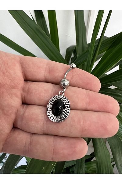 Karınca Piercing Ethnic Surgical Steel Belly Piercing Colored Jewelled Dangle Belly Piercing