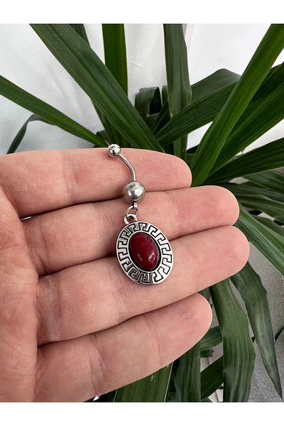 Karınca Piercing Ethnic Surgical Steel Belly Piercing Colored Jewelled Dangle Belly Piercing