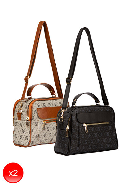 Adelina Bags Patterned Women's Hand and Shoulder Bag - 2 Pieces