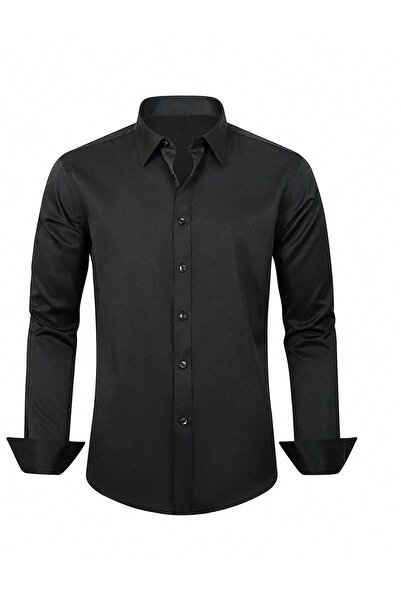 YNGMENCLASS All-Season SATIN Shirt - Slim Fit, Long Sleeve, Easy Ironing, No ...