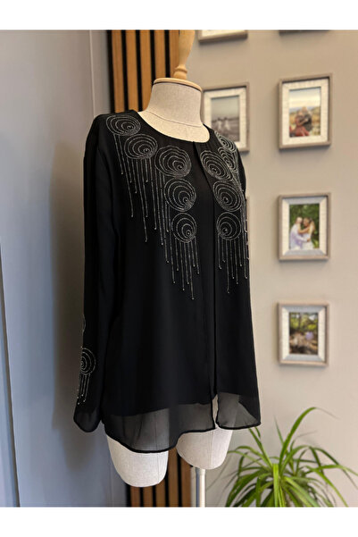 BERNEO Mother's Chiffon Stone Patterned Stylish Blouse