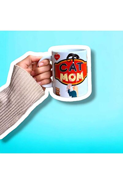 mug shop تصميم أمي القطة - كوب هدية