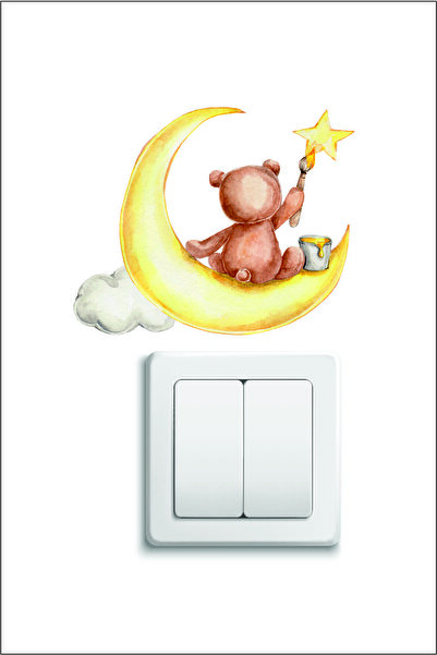 Kt Grup ملصق على شكل نجمة تيدي بير المقبس