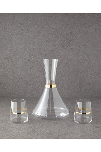 English Home Golden Cam 3 Parça Karaf 380 Ml + 2000 Ml Gold