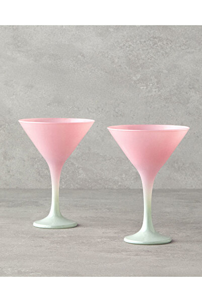 English Home Cecilia Glass 2-Person 175 ml Cup - Pink and Green