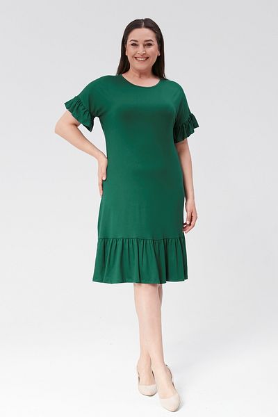 Curvy Trend Φόρεμα με βολάν με μανίκια βισκόζης Plus Size