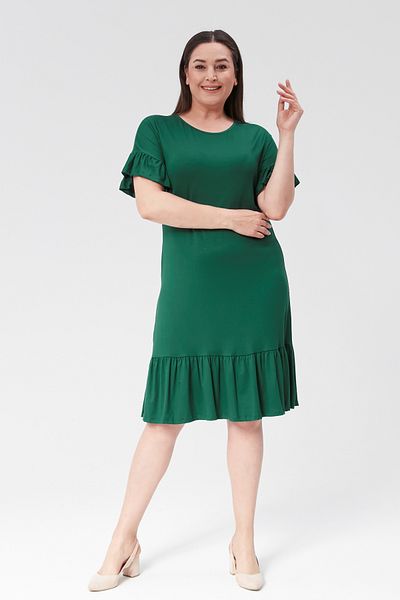 Curvy Trend Φόρεμα με βολάν με μανίκια βισκόζης Plus Size