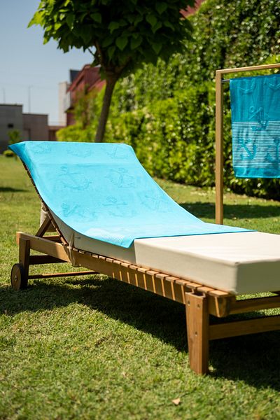 Menderes Home منشفة الشاطئ باللون الفيروزي - مجموعة القطن