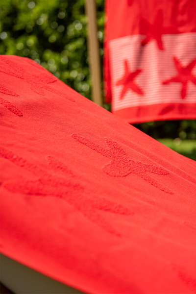 Menderes Home Star Red Bukle Beach Towel - Cotton Collection