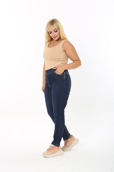 SERRA BÜYÜK BEDEN Pantaloni elastici cu elastic și fermoar de mărime mare