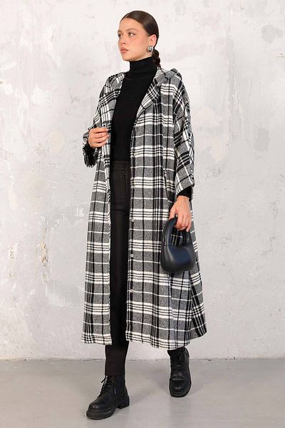 Melike Tatar Perla Black Poncho - 32-6419 Model