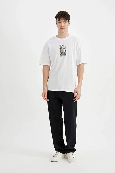 DeFacto Μπλουζάκι με κοντό μανίκι με λαιμόκοψη Comfort Fit πίσω