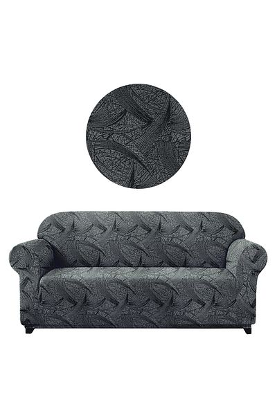 elgeyar Flexible Jacquard 3 Seater Sofa - Coffee Patterned, Skirtless