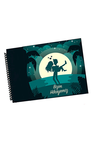 PAKLON İsme Özel Gün Batımı Sevgili Anı Defteri (SİYAH İÇ YAPRAK)