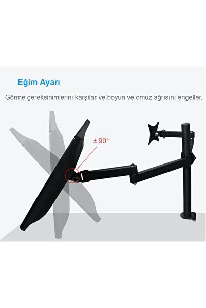 Triline Lcd Monıtör 2li Led Tv Full Hareketli Çelik Masa Tutucu