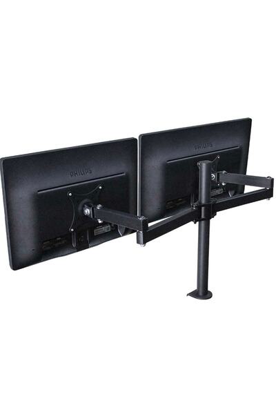 Triline Lcd Monıtör 2li Led Tv Full Hareketli Çelik Masa Tutucu