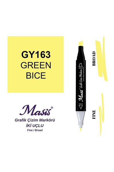Masis 163 Greenish Anise - Double Ended Graphic Drawing Pen