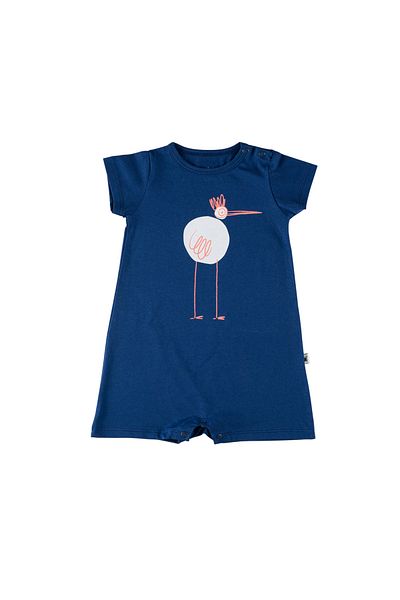 Little Yucca "Sunny" Navy Blue Organic Cotton Shorts Jumpsuit