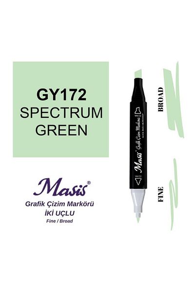Masis Water Green Double Ended Graphic Drawing Pen - 172