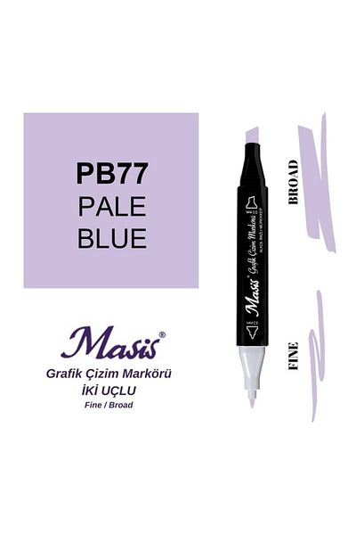 Masis 77 Smoke Blue - Double Ended Graphic Drawing Pen