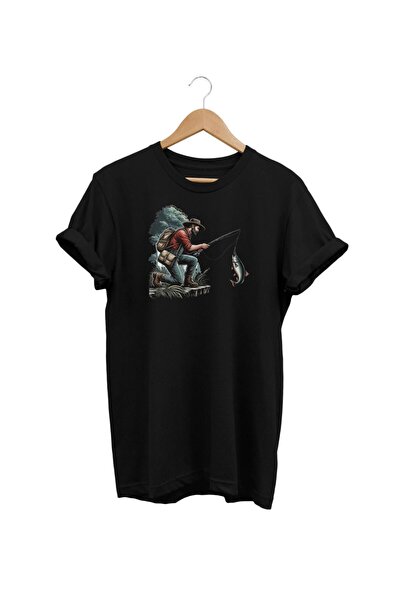 WİDİ Widi Fishing Štampano Crna T-shirt