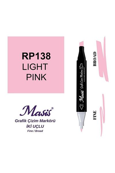 Masis Light Pink Double Ended Graphic Pen - 138 Models