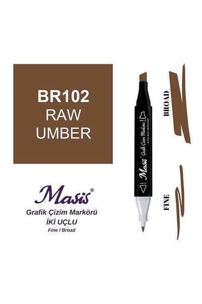 Masis Light Brown Double Ended Graphic Drawing Pen - 102
