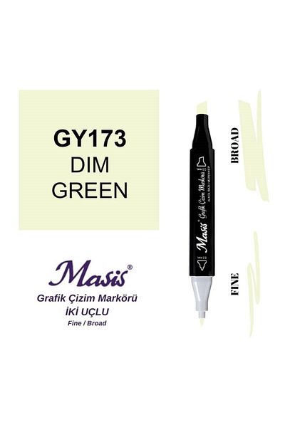 Masis Matte Green 173 Model Graphic Pen - Double Ended Marker