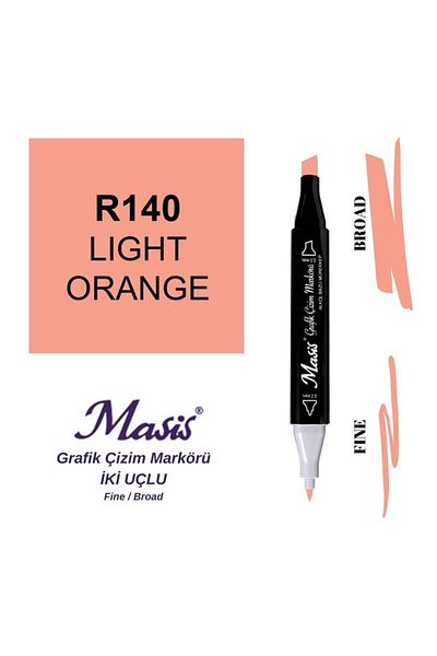 Masis Light Orange Double Ended Graphic Pen - 140 Model