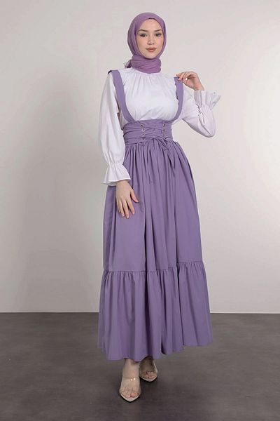 Lamia Giyim Cross Thin Lace-Up Strap Hijab Dress