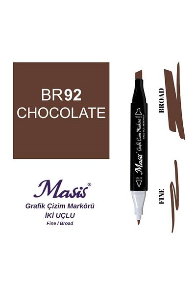 Masis 92 Chocolate Graphic Drawing Pen - Double Tip Marker