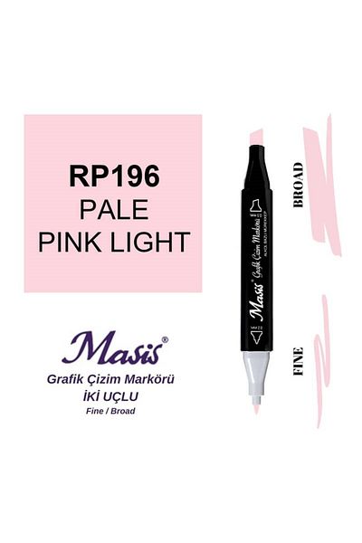 Masis 196 Matte Light Pink - Double Ended Graphic Drawing Pen