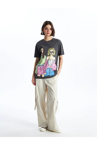 LC Waikiki XSIDE Crew Neck Printed Short Sleeve Women's T-Shirt