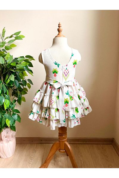 VALERY Linen Luxury Dress - Ruffle Detail and Belted