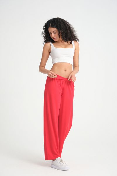 Twenty3 Women's - Elastic Waist Wide Leg Summer Crepe Trousers