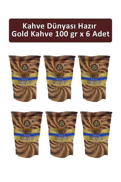 Kahve Dünyası Set of 6 Gold Instant Coffee 100 gr