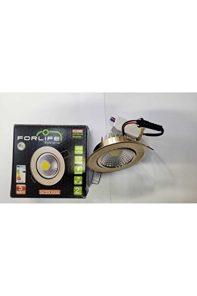 FORLİNE 5 Watt Cob Led Beyaz Işık Saten Kasa Driverli Spot 10 Adet