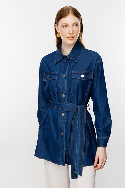 Ekol Denim Trench Coat - Buttoned