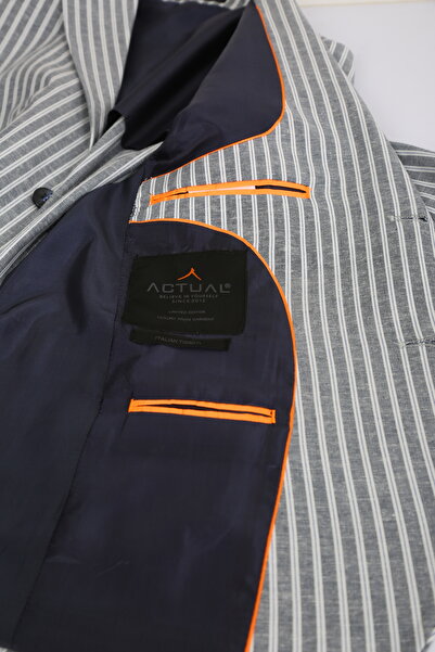 ACTUAL Black Slim Fit Single Jacket - 7161-R1