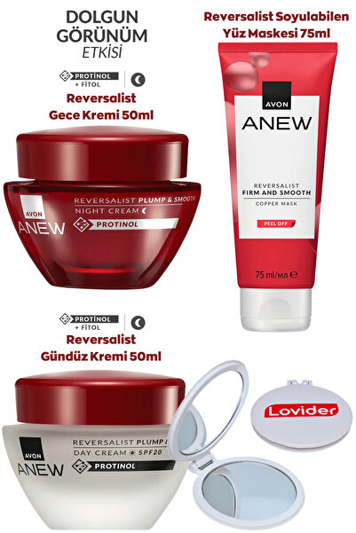 AVON Anew Reversalist 30-40 Yaş Set; Gündüz + Gece Kremi + Soyulabilen Yüz Ma...