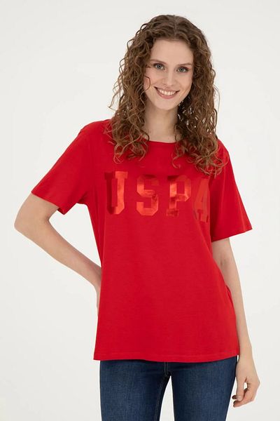 U.S. Polo Assn. Tricou roșu cu gât roșu pentru femei - 1804524   LAPATIA