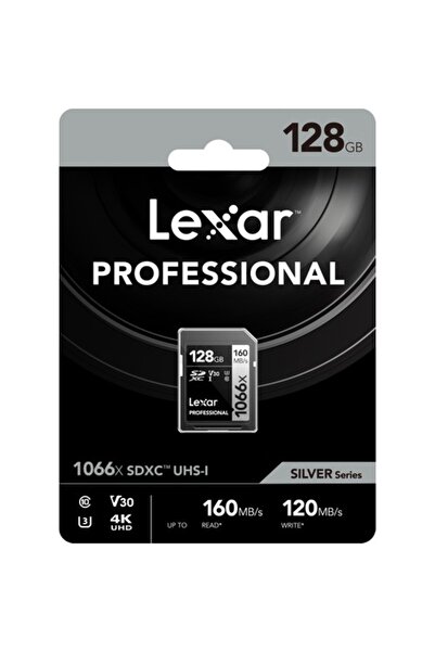 Lexar 128GB 1066X SDXC UHS-I 4K UHD V30 U3 C10 160MB/sn Hafiza Kartı (Silver ...