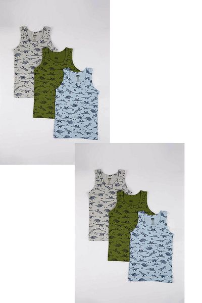Berrak 1501 Model 100% Cotton 6-Piece Boys' Tank Top