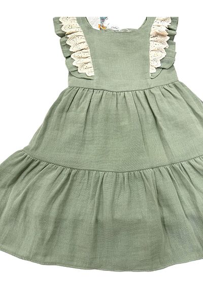 Esterella Rochie de muselina cu volane pentru copii - Rochie de muselina pentru fete