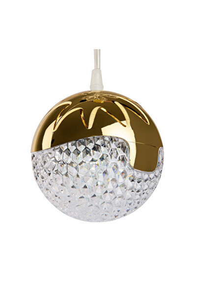 NisaLuce Nisa Luce Dalga Taşlı Led Avize - Gold - 70 cm