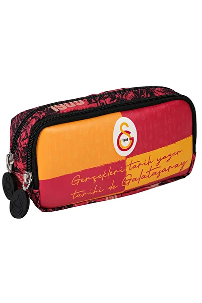 Galatasaray 24547 Model Red Patterned Licensed Pencil Bag - 2 Compartments